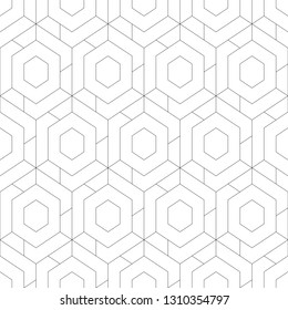Hexagons, quadrangles pattern. Geometrical figures wallpaper. Geometric background. Simple shapes backdrop. Polygons motif. Digital paper, abstract. Seamless ornament.