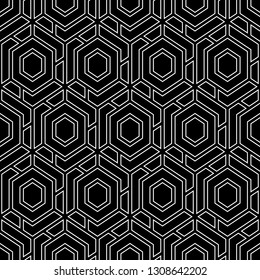 Hexagons, quadrangles pattern.Simple shapes backdrop. Polygons motif. Geometrical figures wallpaper. Seamless ornament. Geometric background. Digital paper, abstract.