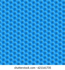 Hexagons. Removal of blue superimposed honeycombs. A bright and bright background for your work. Wallpaper for Web sites. Monotone colors from light to dark. Illustration for your projects