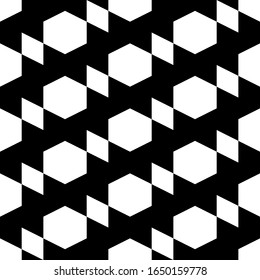Hexagons, rhombuses ornament. Polygons background. Hexagonal, quadrangular shapes wallpaper. Figures motif. Geometrical backdrop. Digital paper, web designing, textile print. Seamles pattern