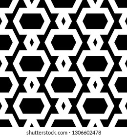 Hexagons, rhombuses, zigzag lines ornament. Geometrical backdrop. Geometric background. Polygons motif. Digital paper, textile, print, abstract.Ethnic wallpaper. Seamless pattern
