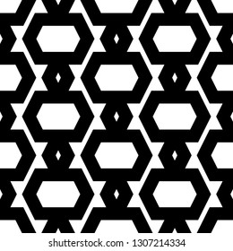 Hexagons, rhombuses, zigzag lines ornament. Geometrical backdrop. Polygons motif. Geometric background. Digital paper, textile, print, abstract.Ethnic wallpaper. Seamless pattern.