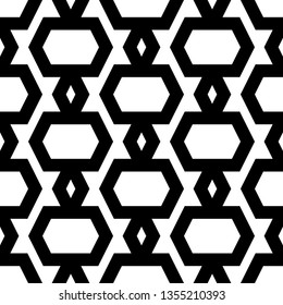 Hexagons, rhombuses, zigzag lines ornament. Geometrical backdrop. Geometric background. Polygons motif. Digital paper, textile, print, abstract.Ethnic wallpaper. Seamless pattern.