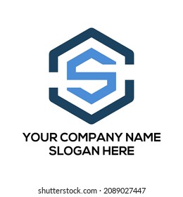 hexagons s letter initial iconic and element design 
