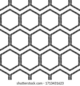 Hexagons.Fondo impecable. Dibujar varias formas y garabatos de objetos. Resumen de la ilustración moderna de la moda. Dibujo para diseño web o impresión.