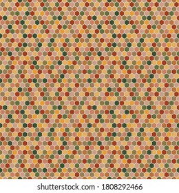 Hexagons nahtloses Muster in der Herbstpalette. Vektorgrafik
