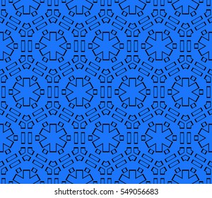 hexagons. seamless vector illustration. black, blue color