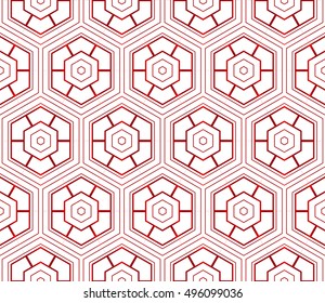 hexagons. seamless vector image. red gradient
