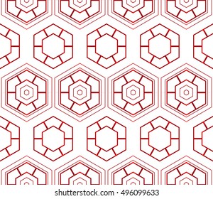 hexagons. seamless vector image. red gradient