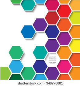 Hexagons template design. Individually editable