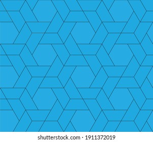 Hexagons With Trapeziums Forming A Chain Mail Pattern. Seamless Pattern. Each Color On A Separate Layer For Easy Color Changes.