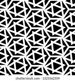 Hexagons, triangles, figures ornament. Polygons background. Geometric motif. Simple shapes wallpaper. Geometrical backdrop. Digital paper, web designing, textile print. Seamles pattern