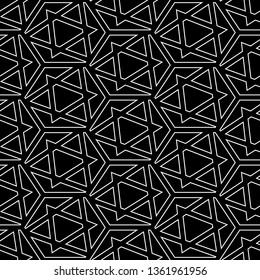 Hexagons, triangles, figures ornament.Geometric motif. Polygons background. Simple shapes wallpaper. Geometrical backdrop. Digital paper, web designing, textile print. Seamles pattern.