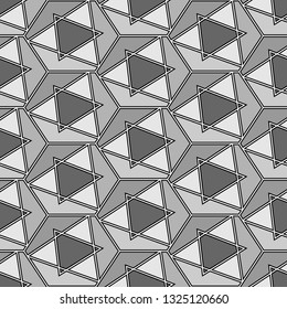 Hexagons, triangles, figures ornament.Geometric wallpaper. Shapes background. Geometric wallpaper. Figures motif. Geometrical backdrop. Digital paper, web designing, textile print. Seamles pattern
