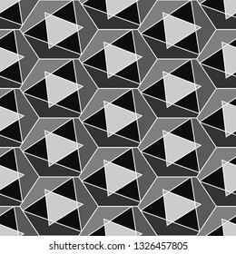 Hexagons, triangles, figures ornament.Geometric wallpaper. Shapes background. Geometric wallpaper. Figures motif. Geometrical backdrop. Digital paper, web designing, textile print. Seamles pattern.