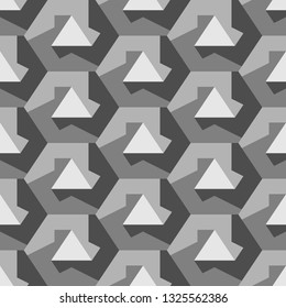 Hexagons, triangles, figures ornament.Simple shapes wallpaper. Polygons background. Mosaics motif. Geometrical backdrop. Digital paper, web designing, textile print. Seamles pattern.