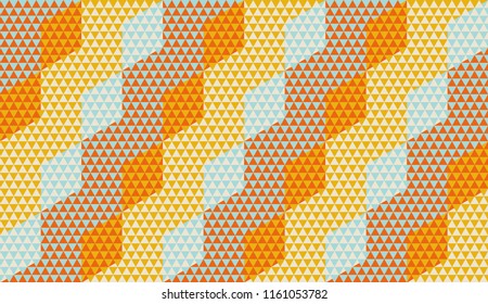 Hexagons and triangles geometric seamless pattern for background, wrapping paper, fabric, surface design. Vintage colors geometry repeatable motif.
