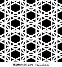 Hexagons, triangles ornament. Polygons background. Hexagonal, triangular shapes wallpaper. Figures motif. Geometrical backdrop. Digital paper, web designing, textile print. Seamles pattern