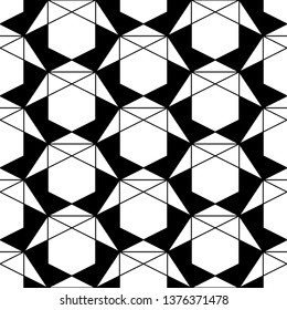 Hexagons, triangles ornament. Polygons background. Hexagonal, triangular shapes wallpaper. Figures motif. Geometrical backdrop. Digital paper, web designing, textile print. Seamles pattern.