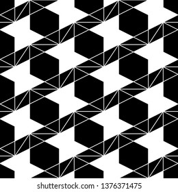 Hexagons, triangles ornament.Figures motif. Hexagonal, triangular shapes wallpaper. Geometrical backdrop. Polygons background. Digital paper, web designing, textile print.Seamles pattern
