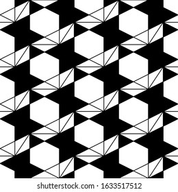 Hexagons, triangles ornament.Figures motif. Hexagonal, triangular shapes wallpaper. Geometrical backdrop. Polygons background. Seamles pattern. Digital paper, web designing, textile print.