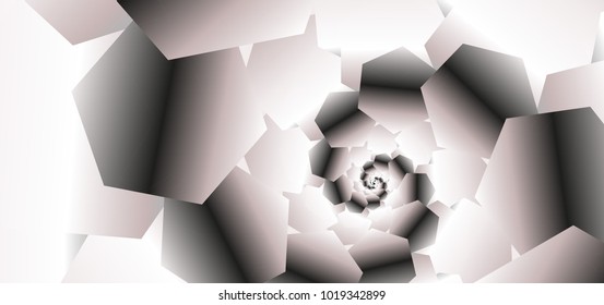 hexagons vortex background in silver shades