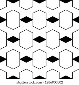 Hexagons, zigzag lines ornament.Polygons motif. Ethnic wallpaper. Geometric background. Digital paper, textile, print, abstract. Geometrical backdrop. Seamless pattern.