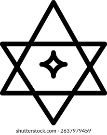 Hexagram with Central Star Ornament