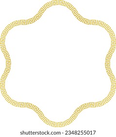 Hexagram Frame Greek key pattern Greek meander pattern ornamental borders seamless meander pattern Luxury decorative golden frame gold picture frame golden frame ornamental borders decoration Antique 