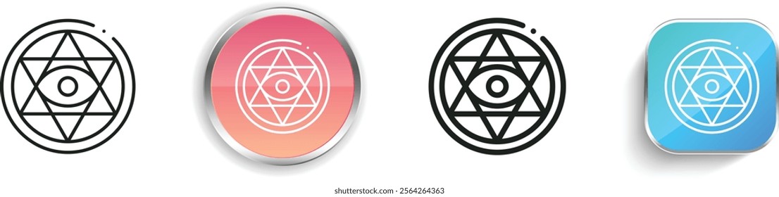 hexagram icon. Thin Linear, Regular and Button Style Design Isolated On White Background