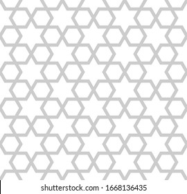 Hexagram Pattern Background.Islamic Geometric Pattern.Light Grey