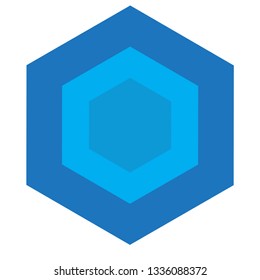 Hexagram shape blue