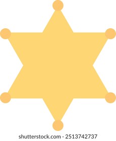 hexagram sheriff star badge. logo da justiça.	