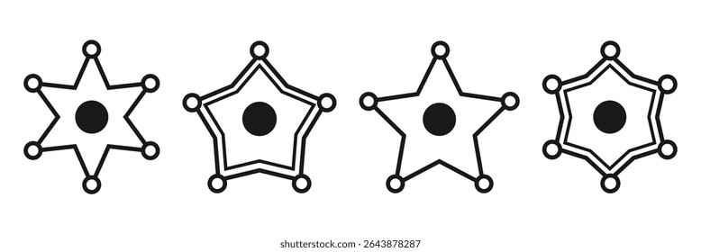 hexagram sheriff star badge. logo da justiça.