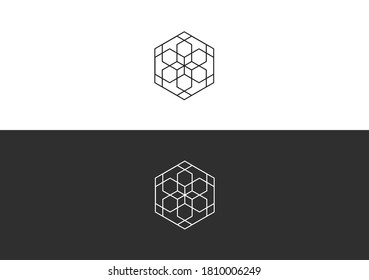 hexagrama para diseño simple de logotipo 