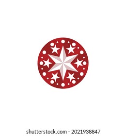 Estrella de hexagrama con emblema Círculo. Diseño del logotipo del vector.