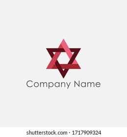 hexagram symbol, a geometrical design that combines two equilateral triangles. vector illustration