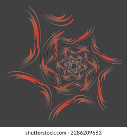The Hexagram Tornado Feather Effect Red Gradient Black Beautiful Pattern