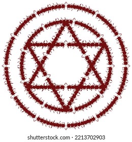 Hexagram Vector Made Of Blood 