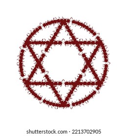 Hexagram Vector Made Of Blood 