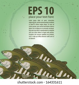 Hexagrammidae. rasp. Vector background.