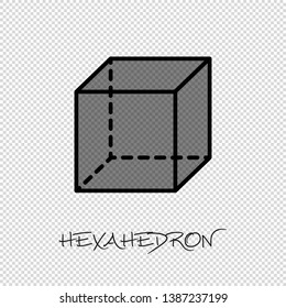 Hexahedron 3D Cube - Vector Illustration - Isolated On Transparent Background