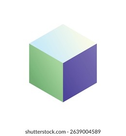 Hexahedron cube. Editable vector icon, coloured.