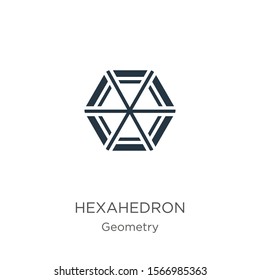 Hexahedron icon vector. Trendy flat hexahedron icon from geometry collection isolated on white background. Vector illustration can be used for web and mobile graphic design, logo, eps10