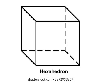 Hexahedron vector illustration. Science. Maths