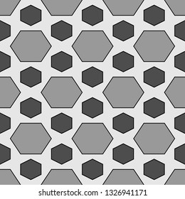 Hexahedrons wallpaper.Polygons background. Hexagons ornament. Figures motif. Geometrical shapes backdrop. Digital paper, web designing, textile print. Seamles pattern