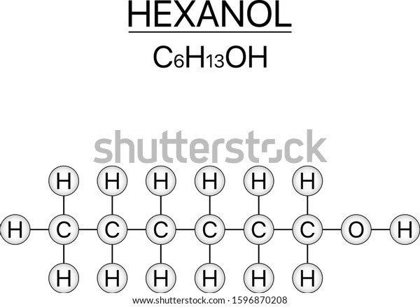 Hexanol C6h13oh Structural Formula Vector Isolated のベクター画像素材 ロイヤリティフリー