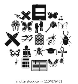 Hexapod icons set. Simple set of 25 hexapod vector icons for web isolated on white background