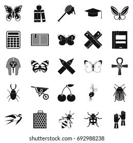 Hexapod icons set. Simple set of 25 hexapod vector icons for web isolated on white background