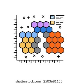 Hexbindiagramm-Füllfarbsymbol, Vektorgrafik